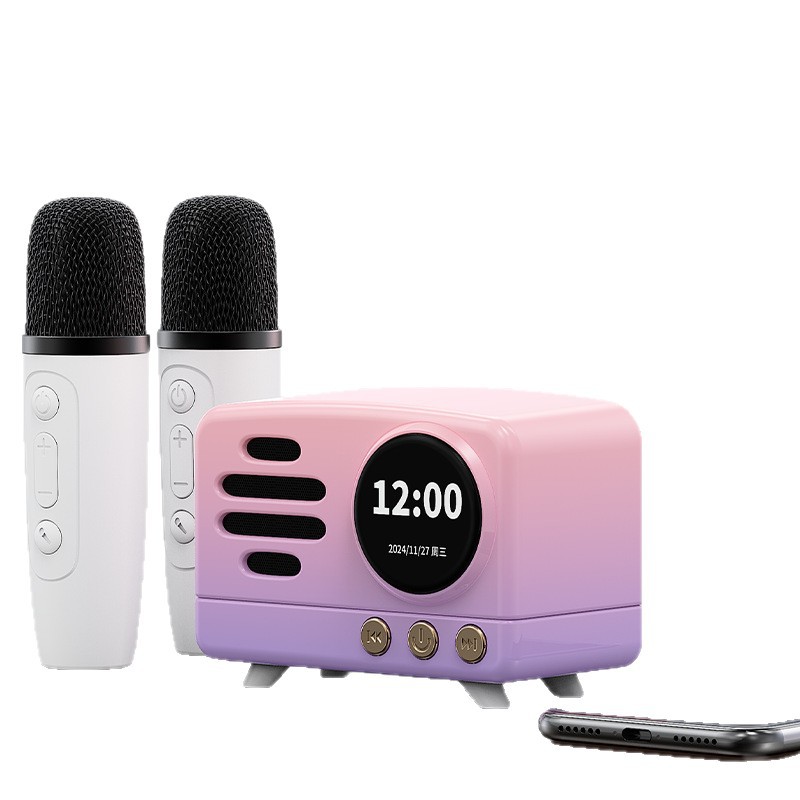 Charming Q1 Wireless Bluetooth Speaker Lyrics Display Mini Program Link White Noise K Song Audio