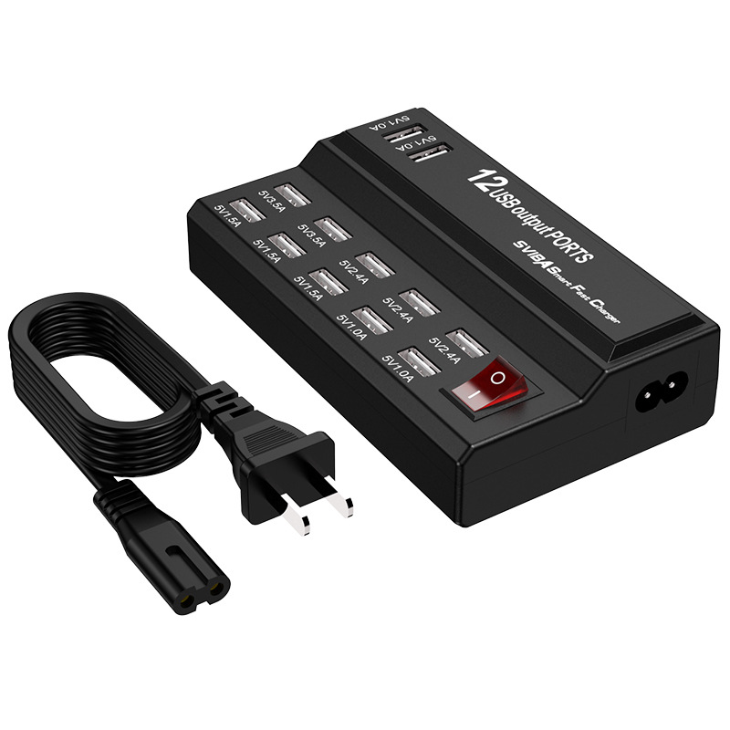 Exclusive 12-port Multi-port USB Charger Smart 5V2A Phone Socket Dormitory Home Office