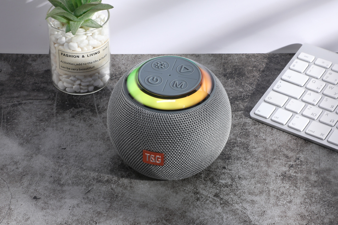 TG683 Bluetooth Speaker Round Colorful Light Card Slot U Disk Portable Large Horn Mini Subwoofer Sphere Speaker