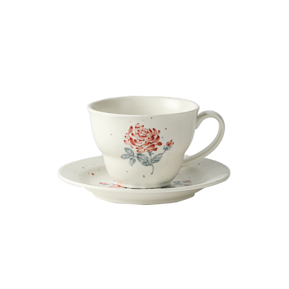 Niche coffee cup saucer set latte art afternoon tea gift vintage water cup