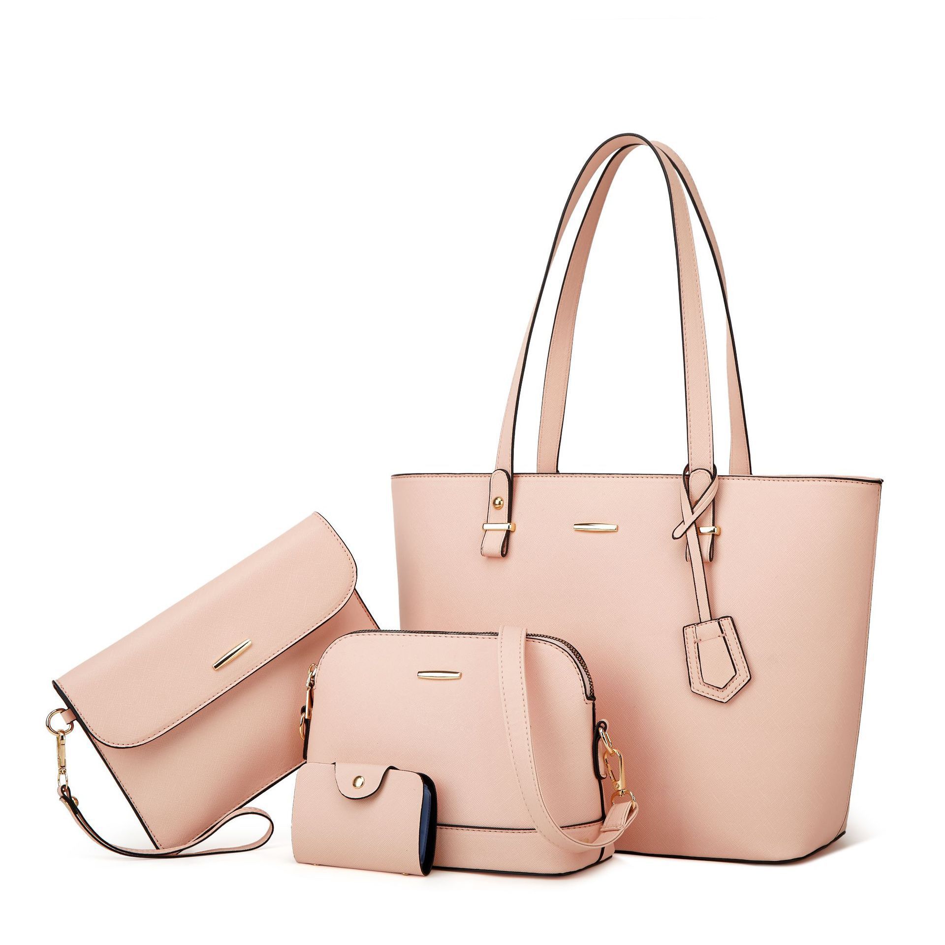 2026 new large capacity four-piece handbag, simple mother-child bag, shoulder crossbody bag for women