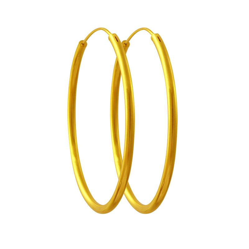 Ancient Vietnam sand gold exaggerated gold-plated coil earring light surface large circle earring imitation gold ear jewelry