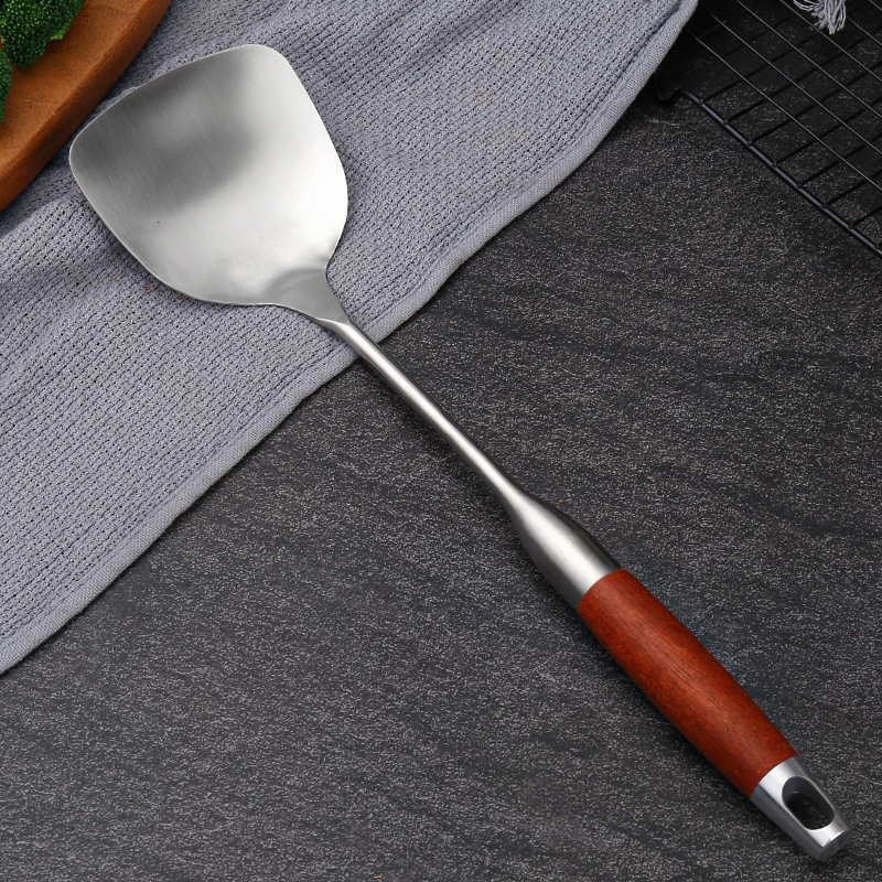 304 rosewood stainless steel spatula spoon kitchen frying spatula household frying spatula slotted spatula