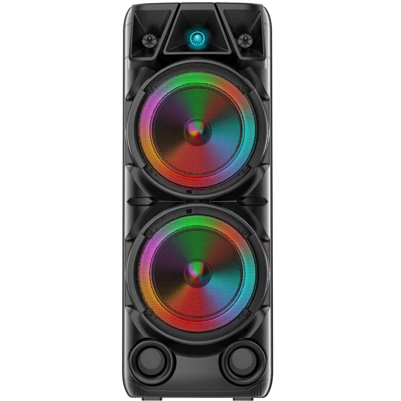 ZQS8210 Dual 8-inch High Power Outdoor Square Dance Wireless Microphone K Song Color Light Speaker Bluetooth Speaker