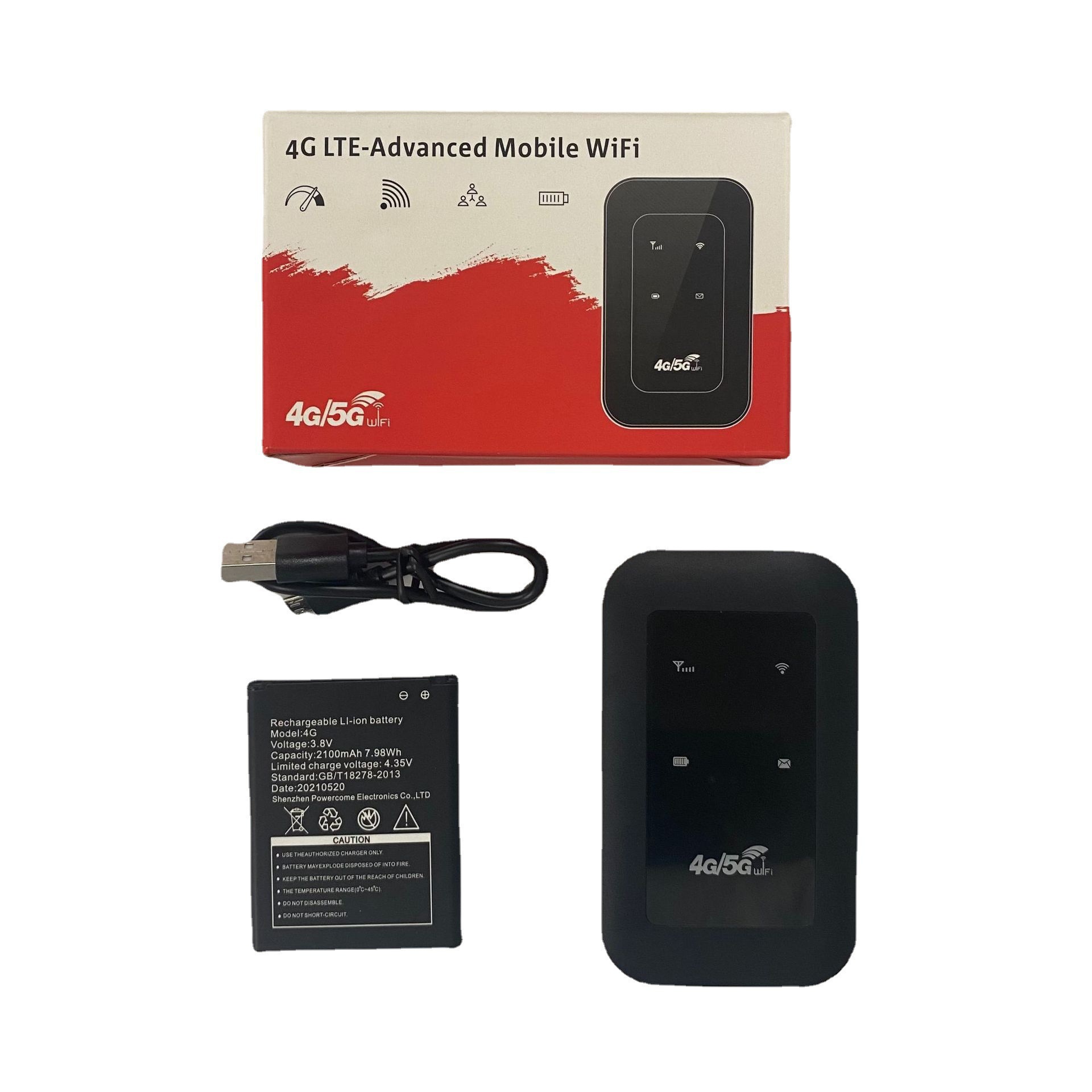 H806 Black Portable Mobile MIFI Car Portable WIFI Plug-in Card Battery 1/3/5/40 4G Router