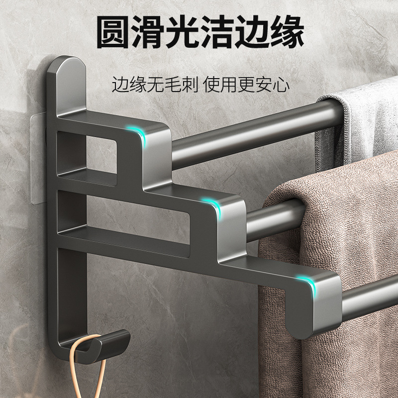 towel rack bathroom no-drill storage rack bath towel rack single rod hanging rod toilet rack