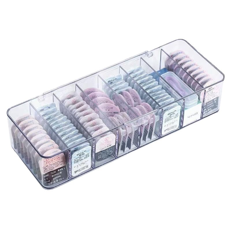 Data cable contact lens storage mobile phone charger charging cable dustproof storage box transparent multi-layer display organizing divider