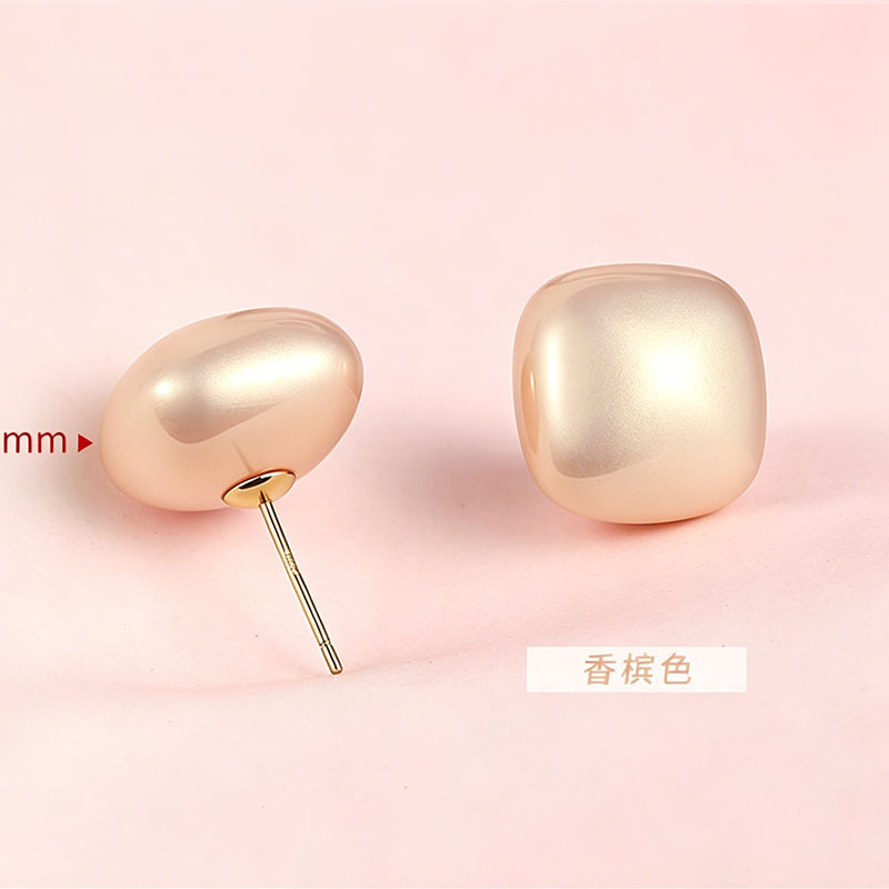 S925 Sterling Silver Needle Small Square Sugar Pearl Earrings for Women 2026 New Ear Accessories Square Earrings