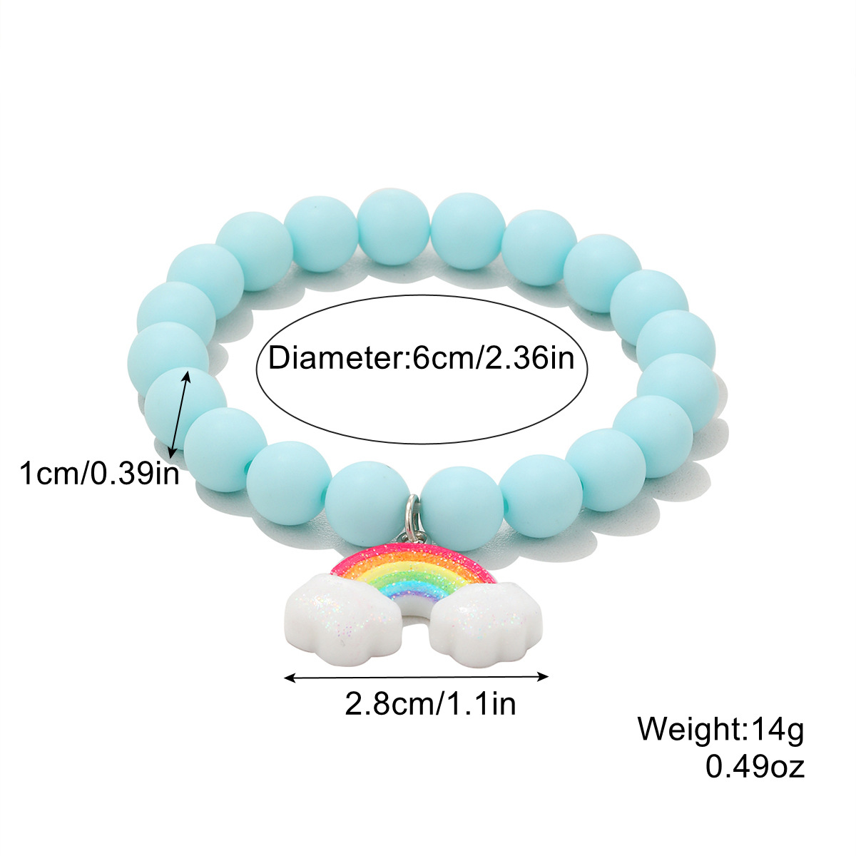 Bracelet set cartoon dopamine style colorful stacked bead bracelet set
