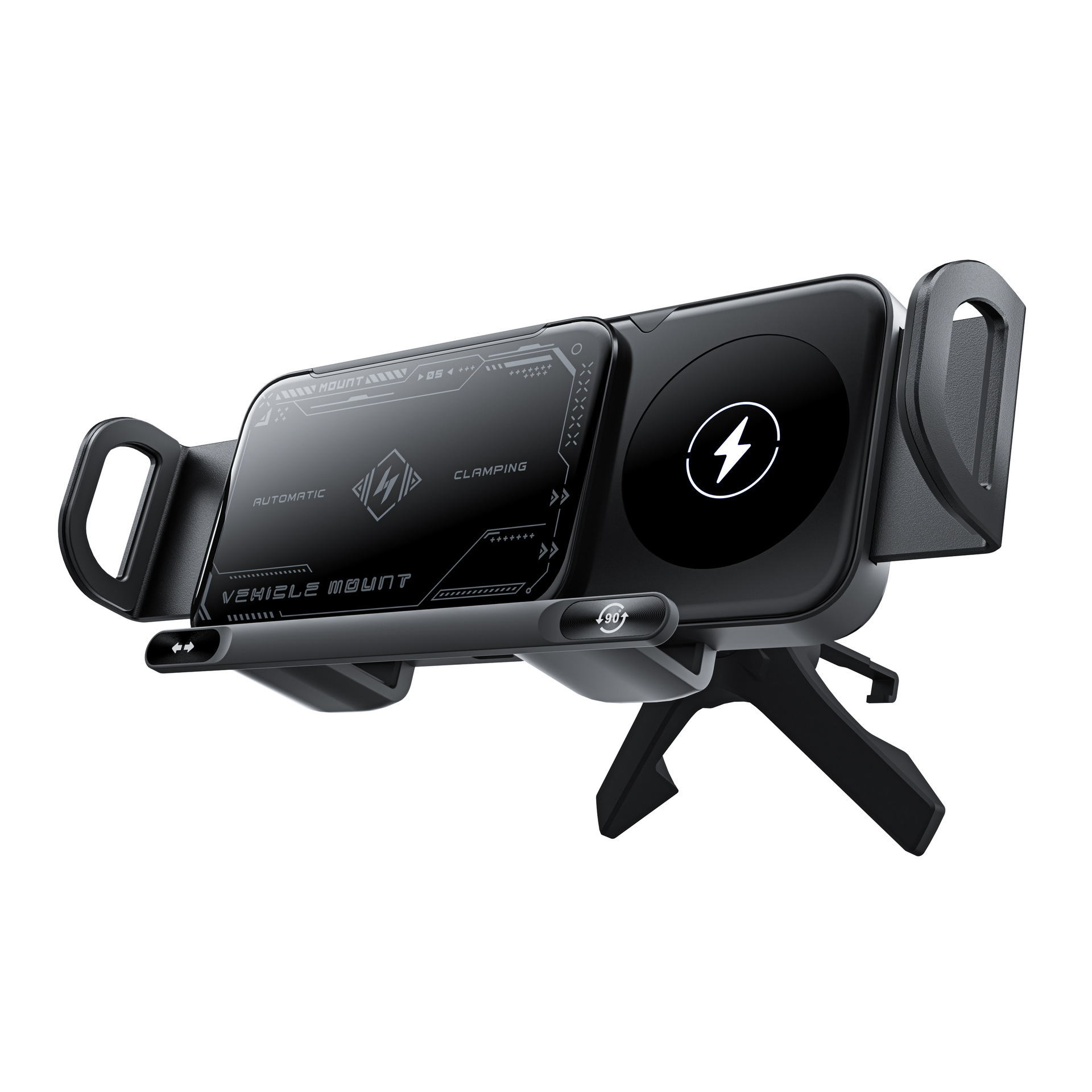 KC Car Wireless Charger Dual Coil Suitable for Huawei Samsung Z Fold6 Foldable Screen Phone Holder