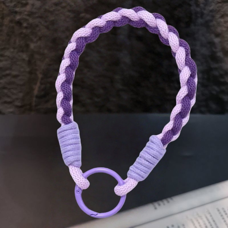 Hydrangea Phone Lanyard Hand Wrist Strap Black Brown Woven Cotton Rope Pendant Anti-Loss Phone Chain Women Cat Pendant