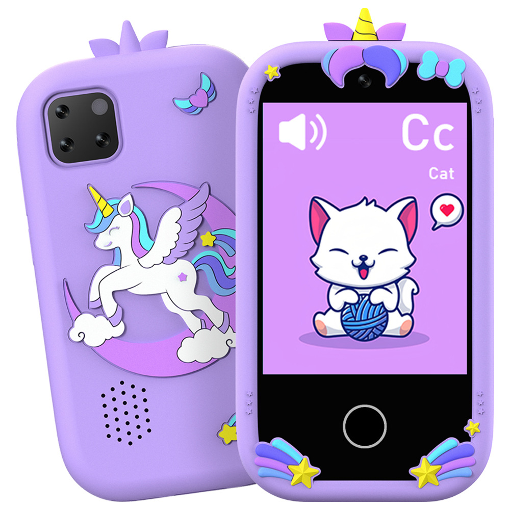 Zongxin W5 Children's MP3 Phone Video Recording Photo Entertainment Cartoon Unicorn Camera Fun Game Touch Large Screen