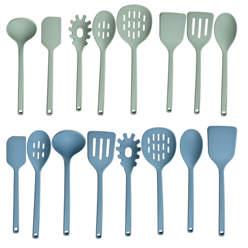 New household silicone cooking spatula spoon set frying spatula soup spoon kitchen silicone cookware 8-piece set