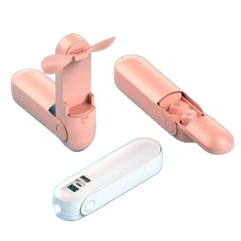 Handheld Small Fan Bear F7 Portable Foldable USB Charging Flashlight Multifunctional 4-in-1