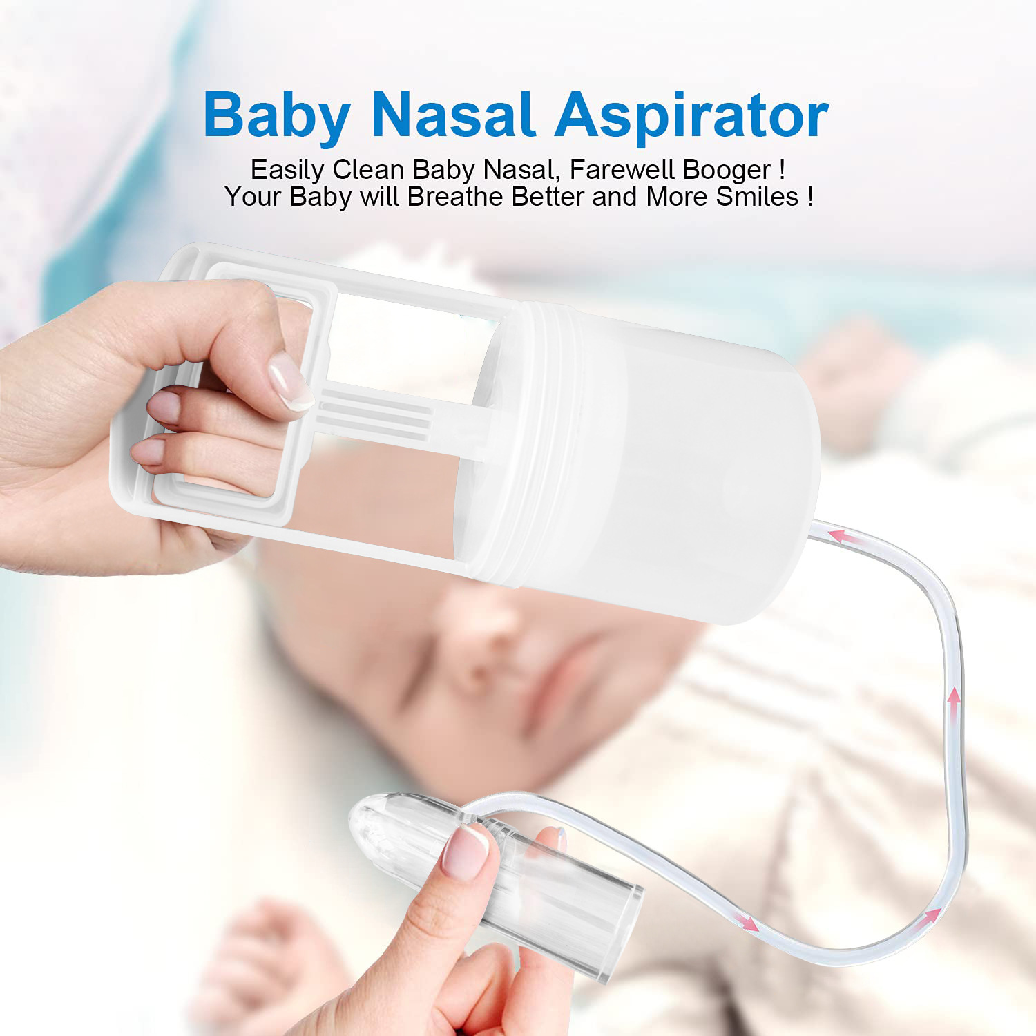 Infant Nasal Aspirator Baby Nasal Congestion Relief Hand-Pulled Nasal Cleaner