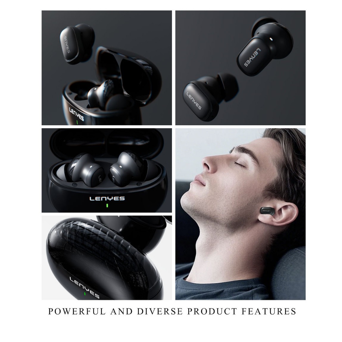 LENYES Cold Lion AI Translation In-Ear Bluetooth Headphones Dual Mic ENC HD Call ANC Noise Reduction TWS