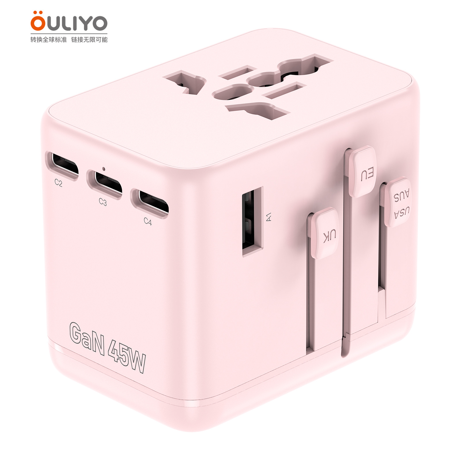 Global Universal Pocket GaN45W Travel Plug Converter Socket Multi-function PD Socket Fast Charging Adapter Plug