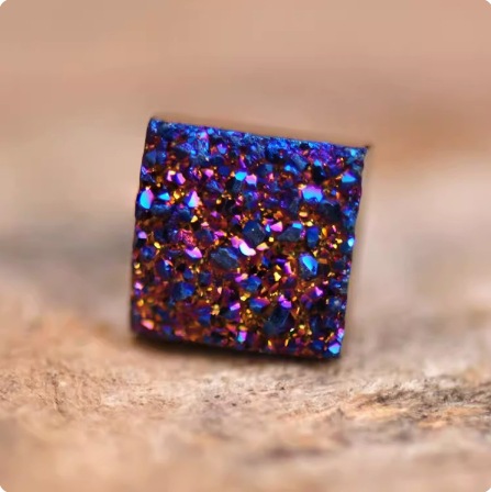 紫色正方形10mm一对（两只价）