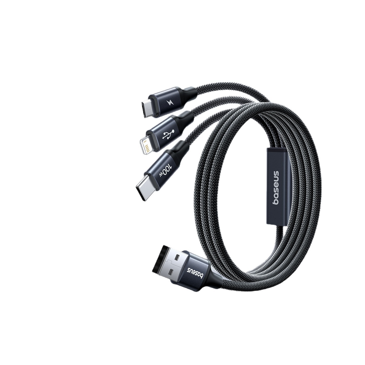 Baseus type-c 3-in-1 data cable 3.5A one-to-three fast charging cable for Apple 17p car phone tablet