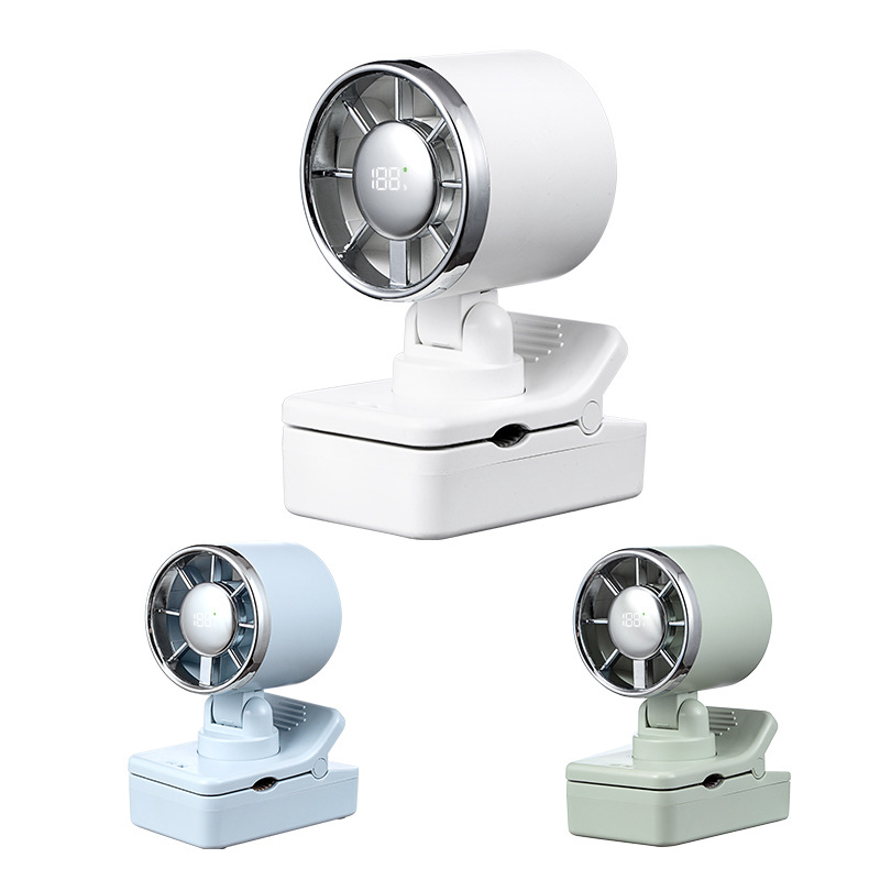 F23 Mini Clip High-Speed Fan USB Charging Digital Display Stepless Speed Control 100-Gear Clip Umbrella Desktop Fan BSMi