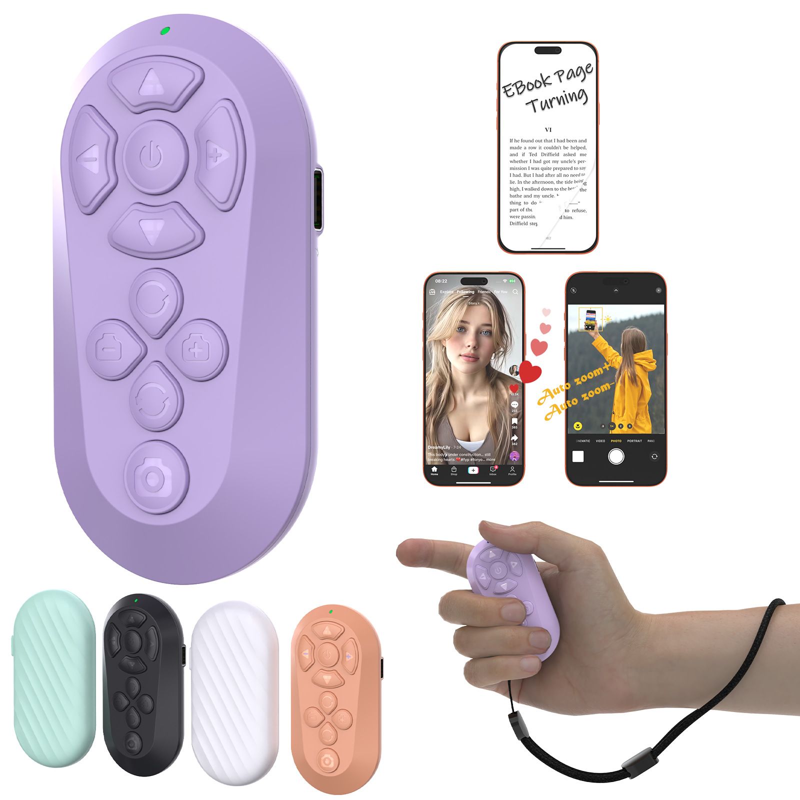 Bluetooth remote control for phone and tablet, lazy person's tool for scrolling short videos