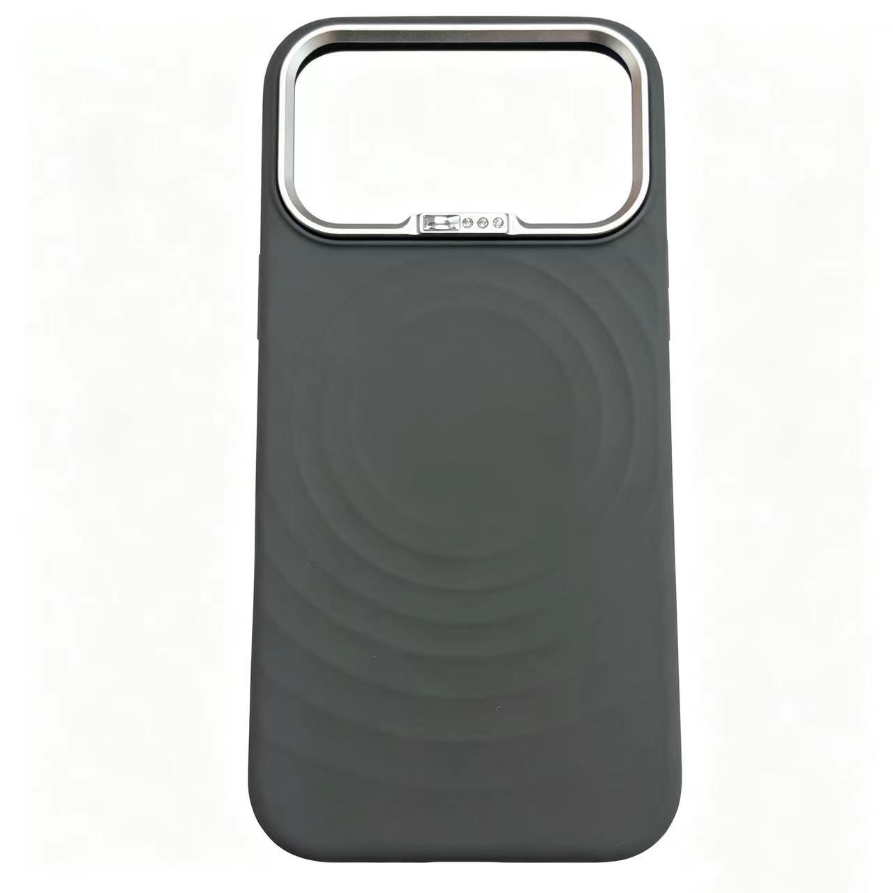 For iPhone 16 Diamond Lens Ripple Case Apple 16 Pro Max Built-in Magnetic Liquid Silicone Phone Case