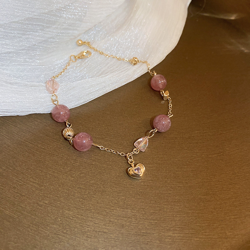 22#手链-草莓晶-金色