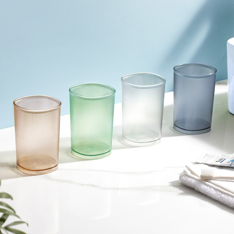 Simple colorful transparent mouthwash cup, household toothbrush cup, thickened pressure-resistant toothpaste cup, non-slip brushing cup