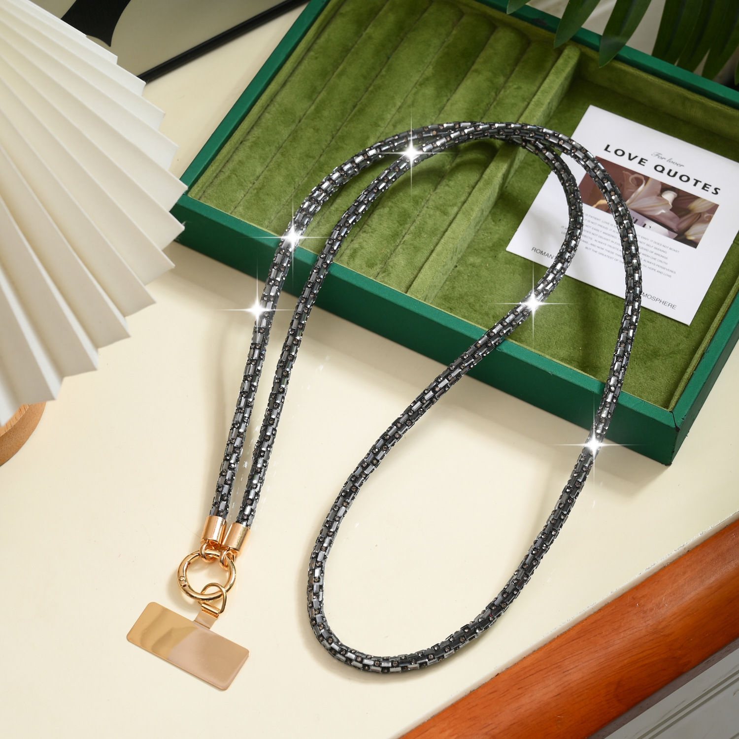Phone chain rhinestone phone lanyard full rhinestone pendant crossbody rope travel shoulder back phone hanging chain