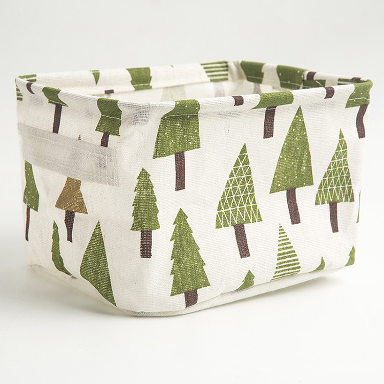 Foldable Storage Basket, Linen Desktop Storage Box, Fresh Waterproof Storage Basket, Storage Box, Storage Bag