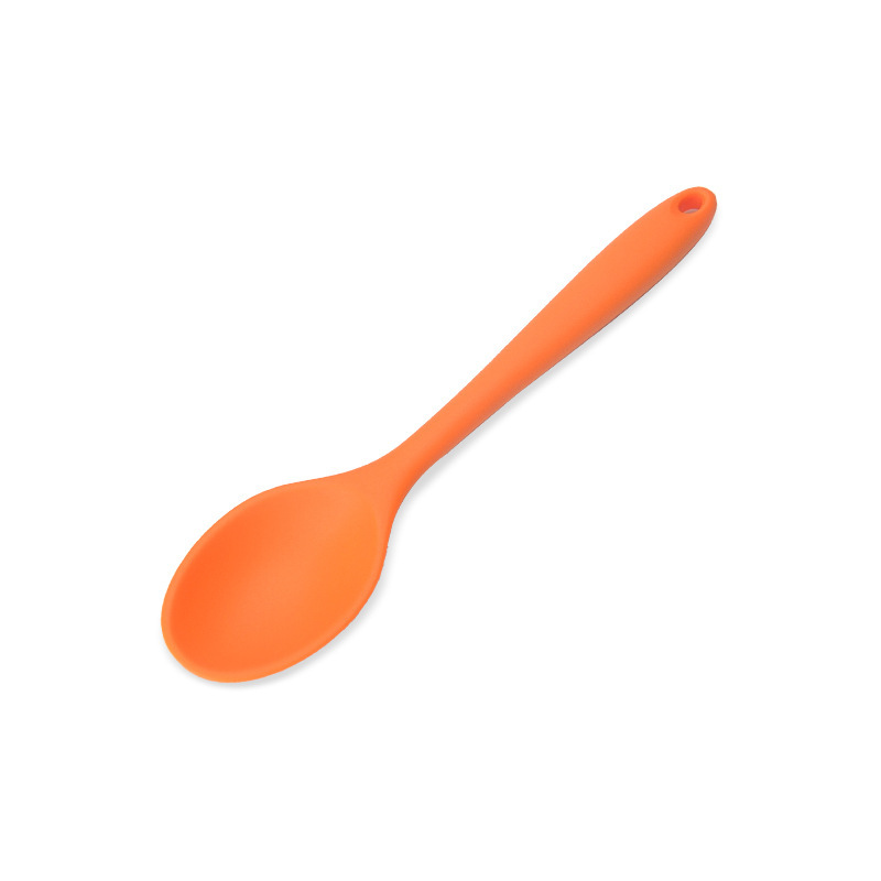 Integrated silicone mini spoon, food-grade, non-stick pan, stirring spoon, home baby food spoon, multi-color mixed batch