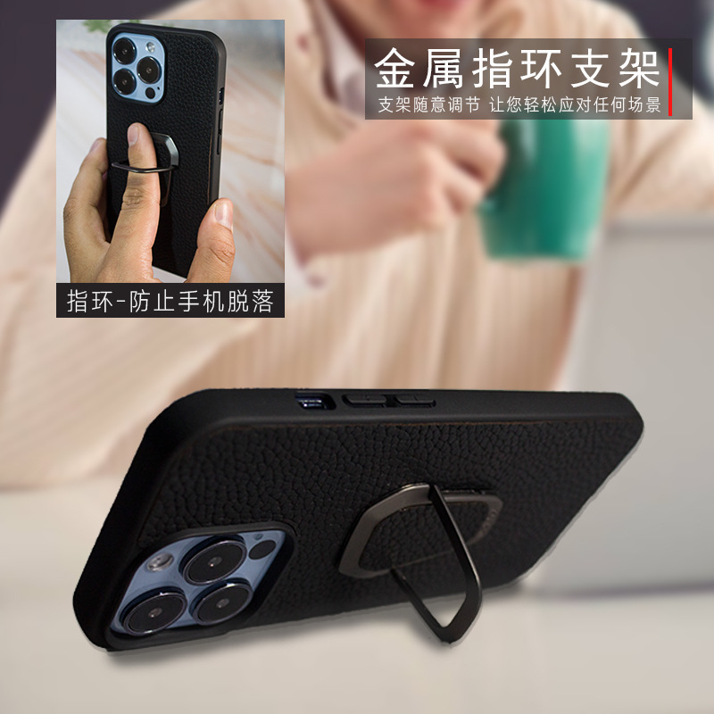 Applicable iPhone 14 Pro Max Hermes pebble grain cowhide 13/12 Pro phone case 14 protective case
