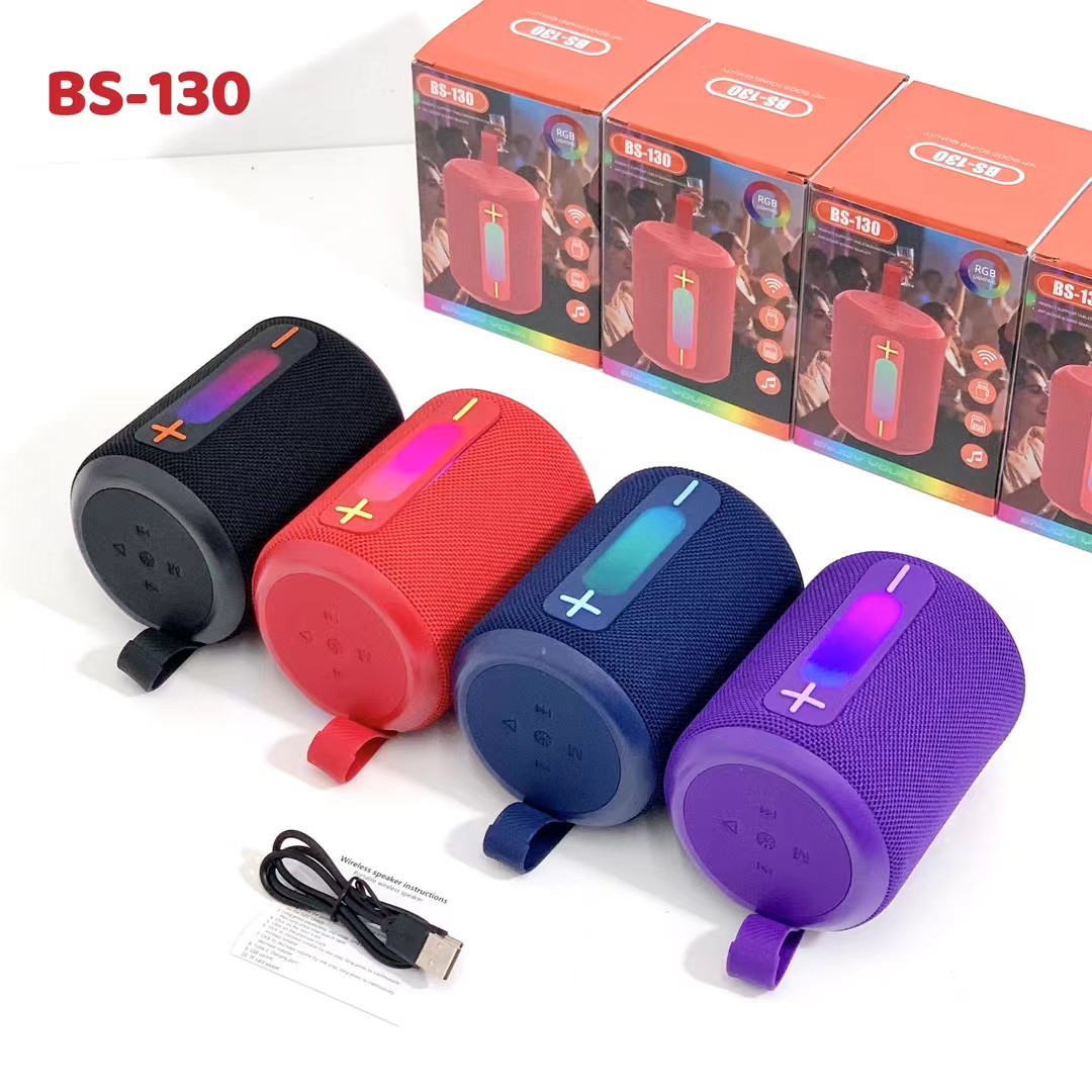 New product BS-130 portable RGB light wireless Bluetooth audio desktop mini portable card gift speaker