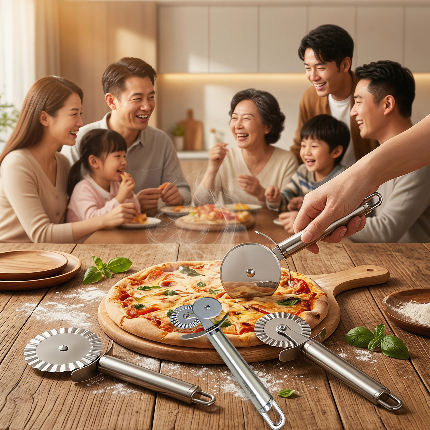 Pizza rolling knife stainless steel single wheel pizza cutter thin crust rolling cutter baking tool double wheel pizza cutter