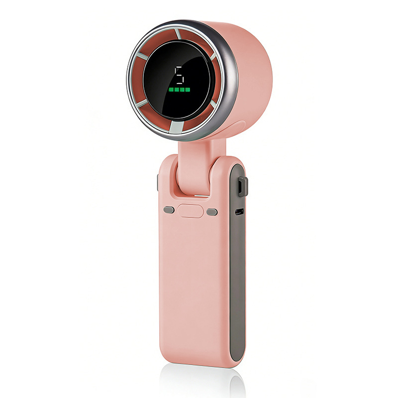 New high-speed transparent folding aromatherapy fan USB charging outdoor portable 100-speed with light high-wind turbo fan