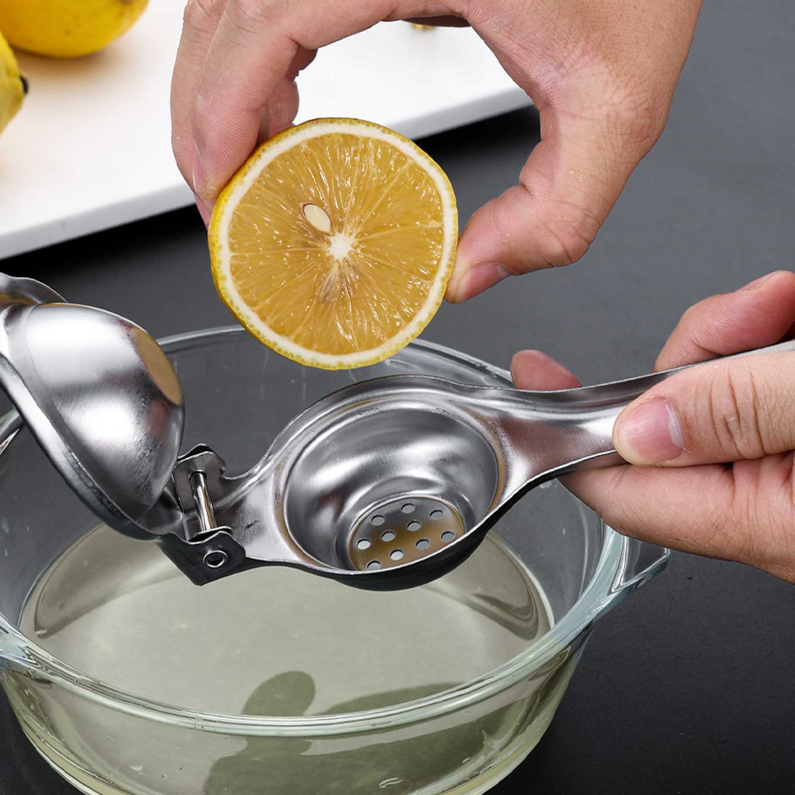 Stainless steel lemon clip, manual lemon squeezer, household kitchen tool, fruit juicer, thickened lemon clip