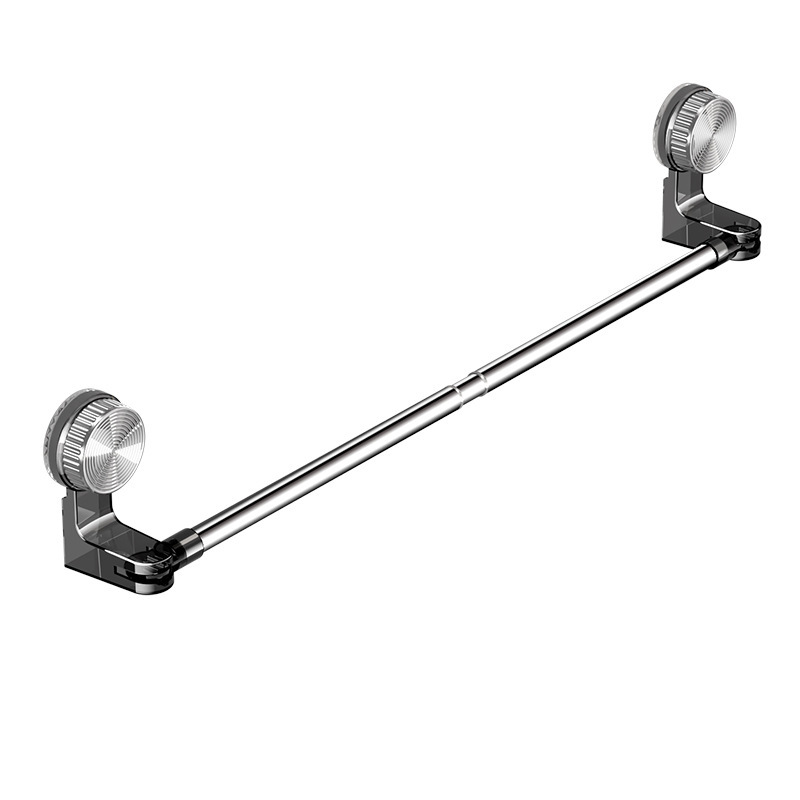 Suction cup towel rack bathroom no-drilling telescopic towel rod storage rack washroom bath towel hanging rack