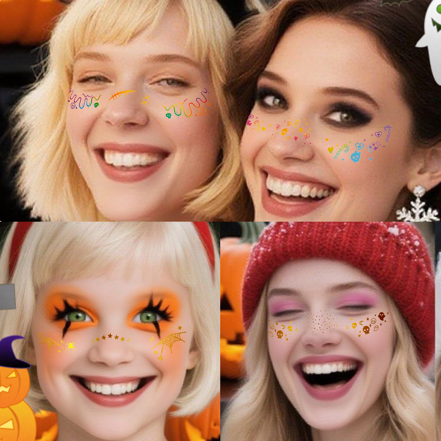 New Flash Makeup Freckle Tattoo Sticker Gold Foil Silver Foil Party Gathering Face Tattoo Sticker Paper