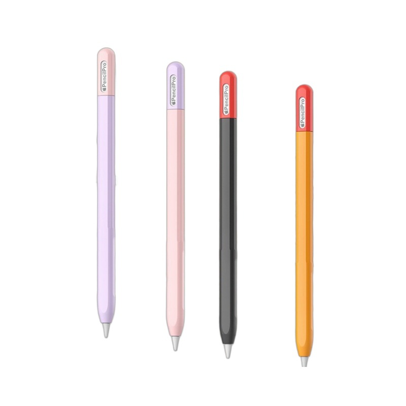 Suitable for Apple Apple Pencil Pro Pen Case Fourth Generation Capacitive Pen Protective Cover Contrast Color Silicone Protective Cover