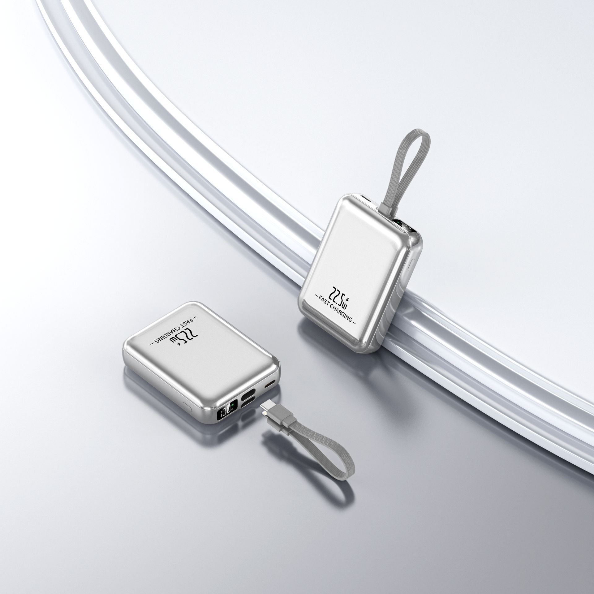 Mini Fast Charging 1/20000mAh Power Bank Cable Large Capacity Portable Flash Charging Mobile Power Supply