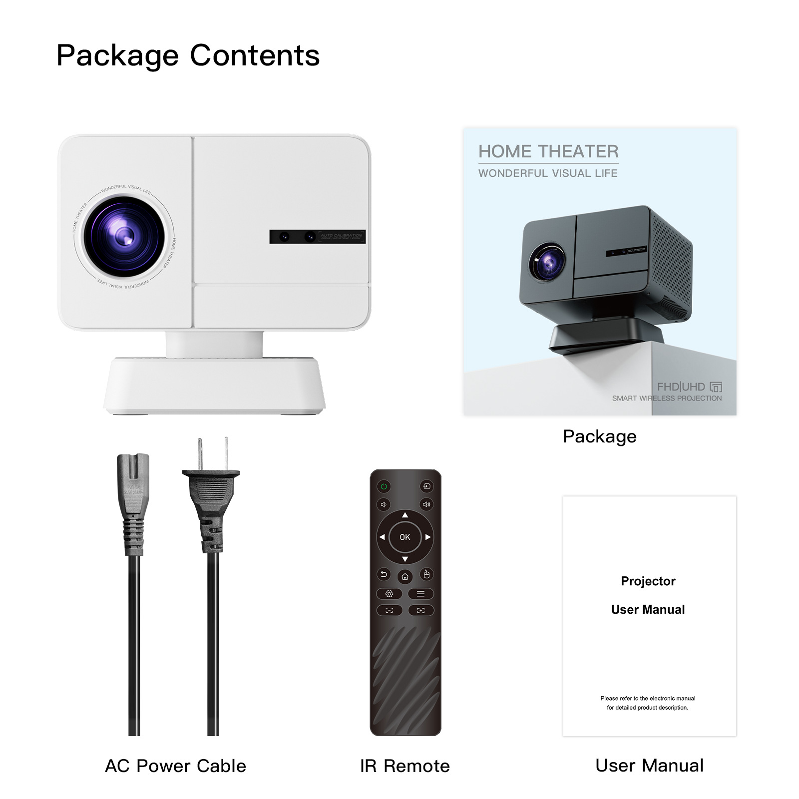 P50Max Projector Game Controller Set Android WiFi Auto Focus 400ANSI Projector