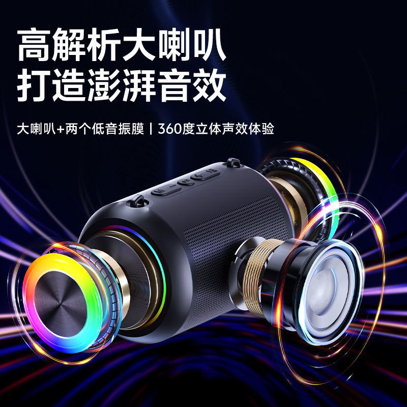 Portable home Bluetooth speaker small steel cannon supports TF card USB desktop wireless loud small speaker