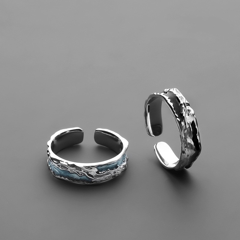 925 silver plated ring for men, brand men's single ring index finger ring self-discipline ring small crowd ring