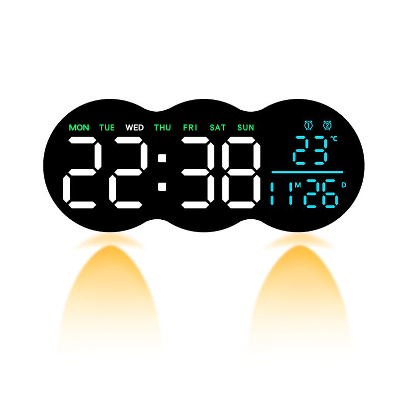 New Living Room Wall Clock Digital LED Electronic Clock with Light Multifunctional Alarm Clock Temperature with Remote Control 2808