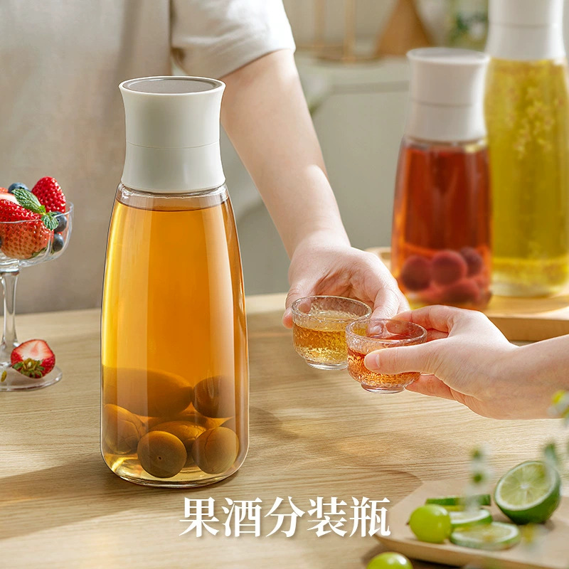 Glass wine bottle, empty bottle, sealed pickling bottle, special food-grade wine flask, storage container for liquor