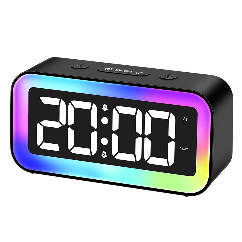 Desktop Clock LED Multifunctional Alarm Clock Bedside Silent Electronic Clock Indoor Night Light Clock Table Clock