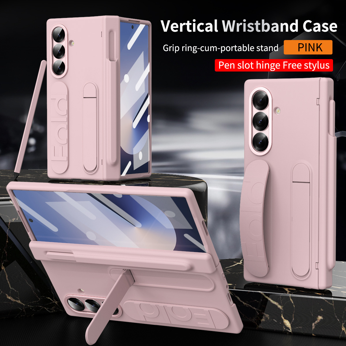 For Samsung Z Fold8 Ultra Phone Case Full Coverage Hinge Bracket Strap Z Fold7 Pen Slot Anti-Fall