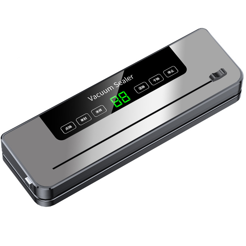 Stainless Steel Automatic Household Vacuum Sealer Food Packaging Machine Small Freshness Preservation Sealer Vacuum Compressor