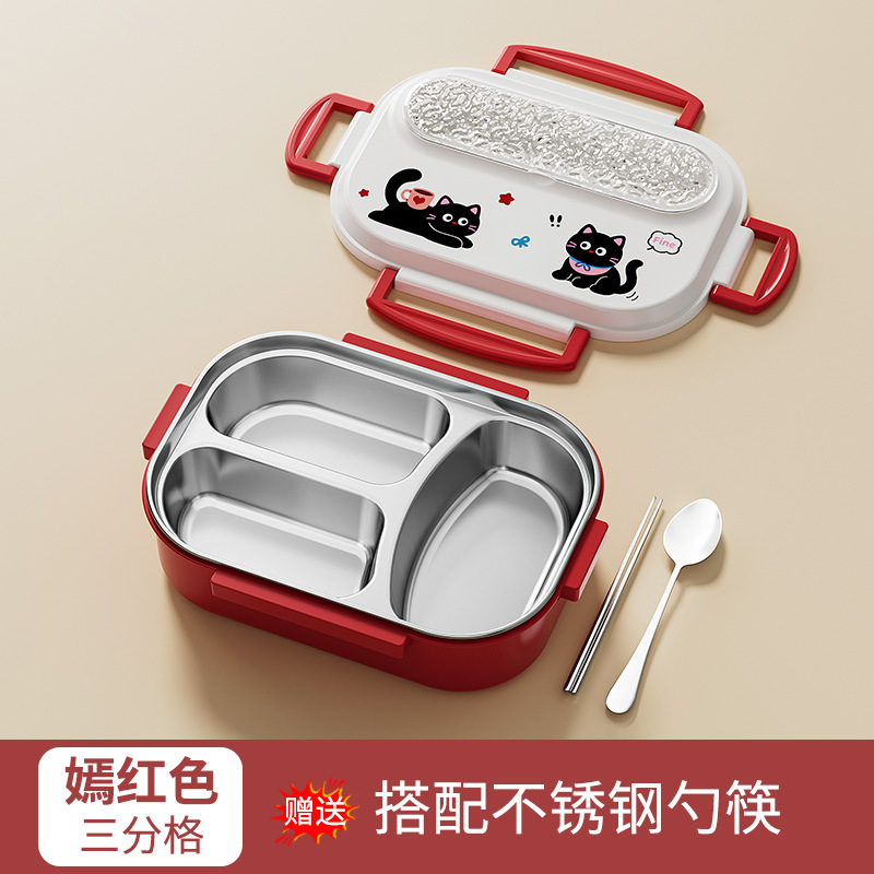 316 stainless steel lunch box cute children cartoon partitioned bento box student special dining plate