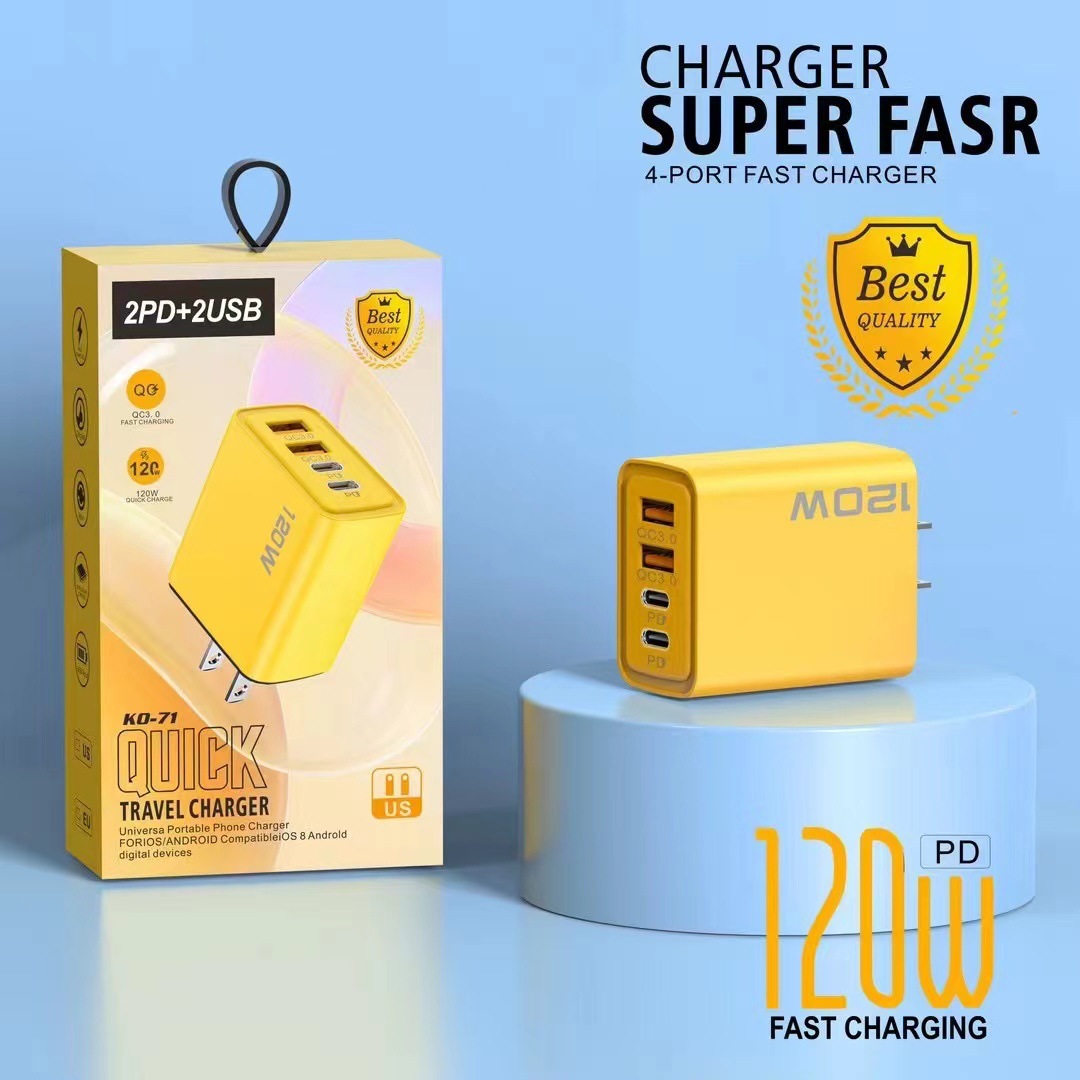 20W Dual PD+Dual USB Charger for Apple 15 Huawei Phone Dual Type-C Smart Fast Charging Head